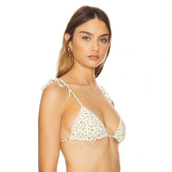 NWT Solid and Striped x Revolve The Parker Bikini Top Sunflower boho Medium - Picture 1 of 7
